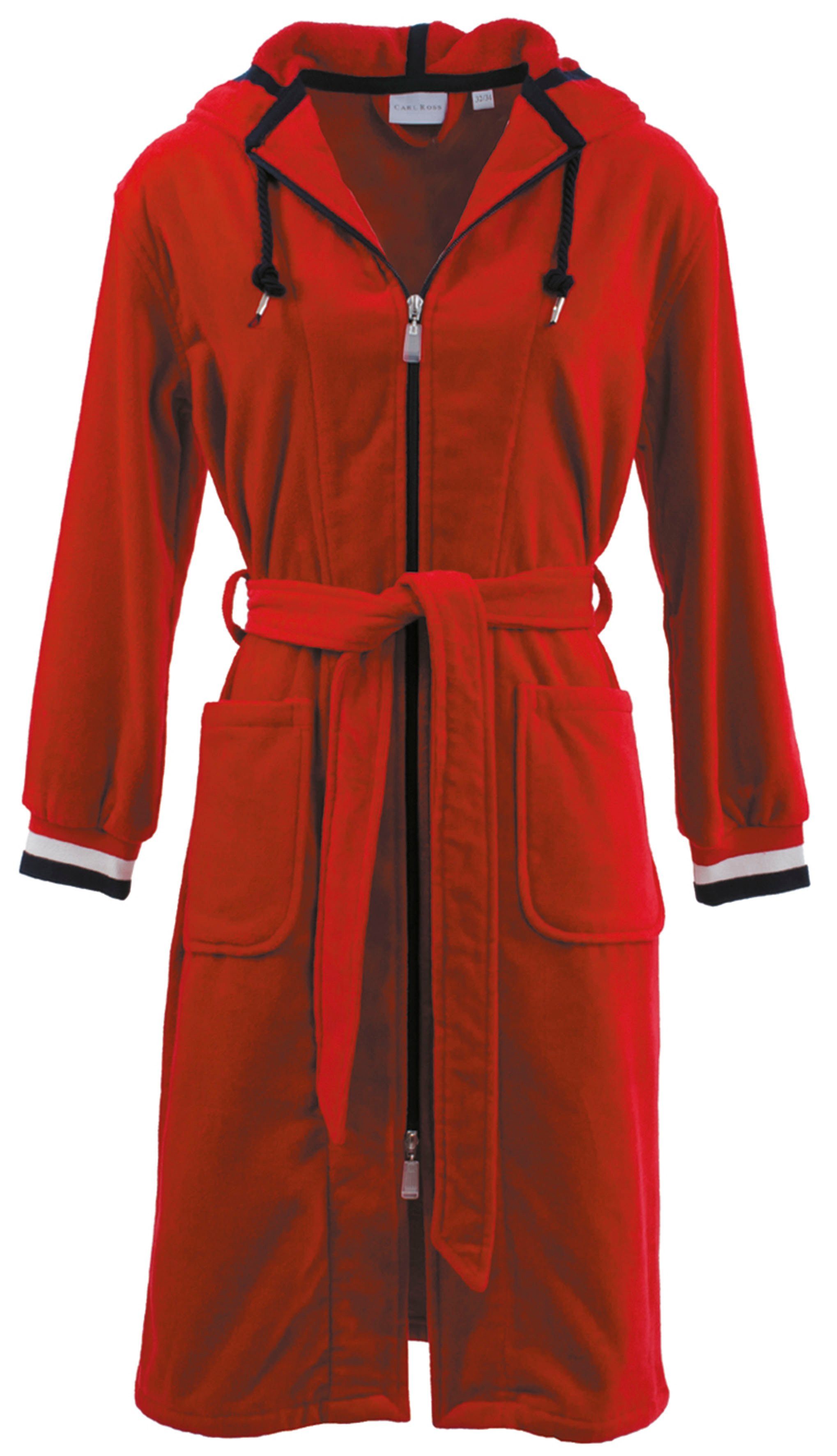 Carl Ross Damenbademantel 437410, Midilänge, Velours, Stehkragen, 2-Wege Re günstig online kaufen
