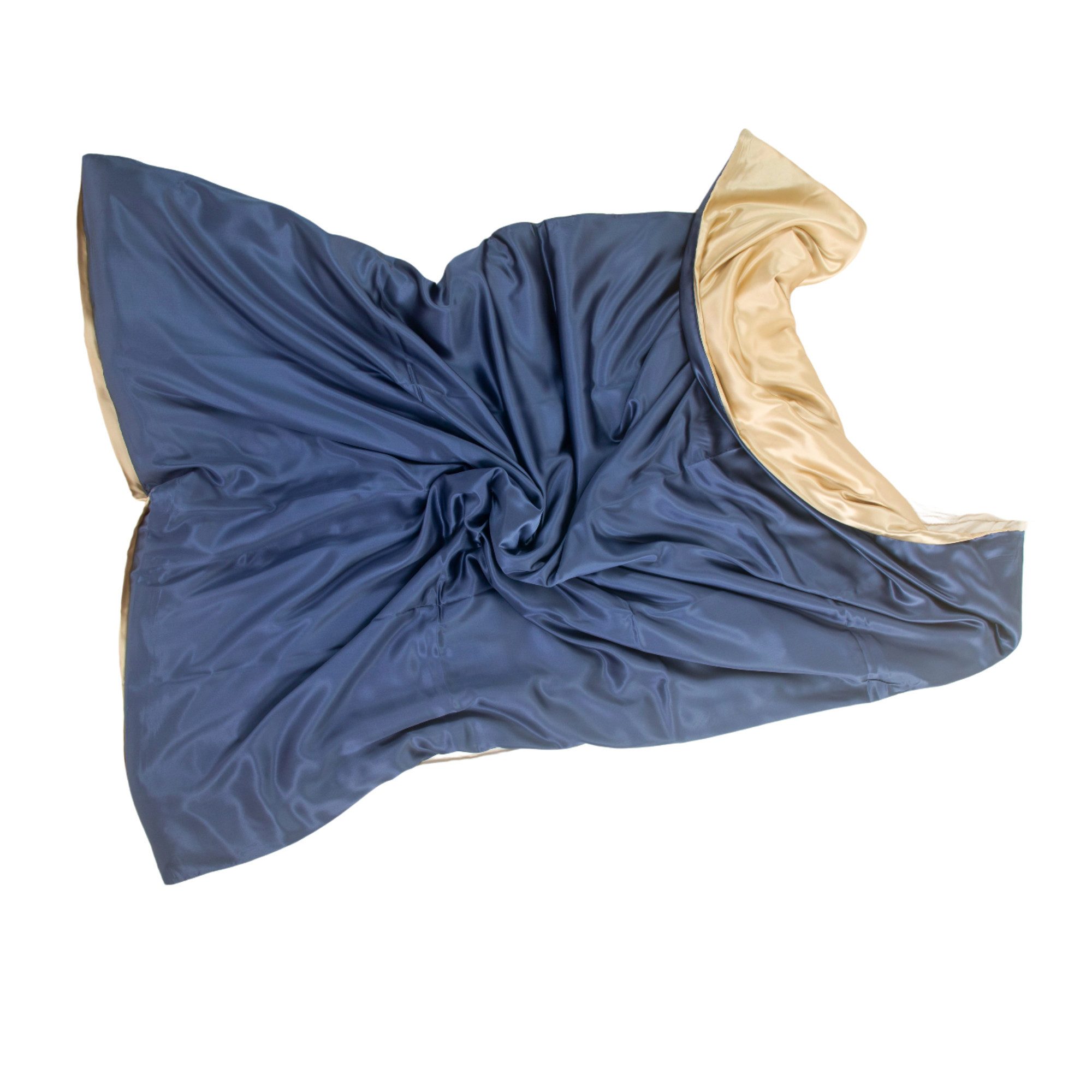 Bettbezug Seidenbettwäsche, Seide Bettbezug aus Maulbeerseide, blue / taupe