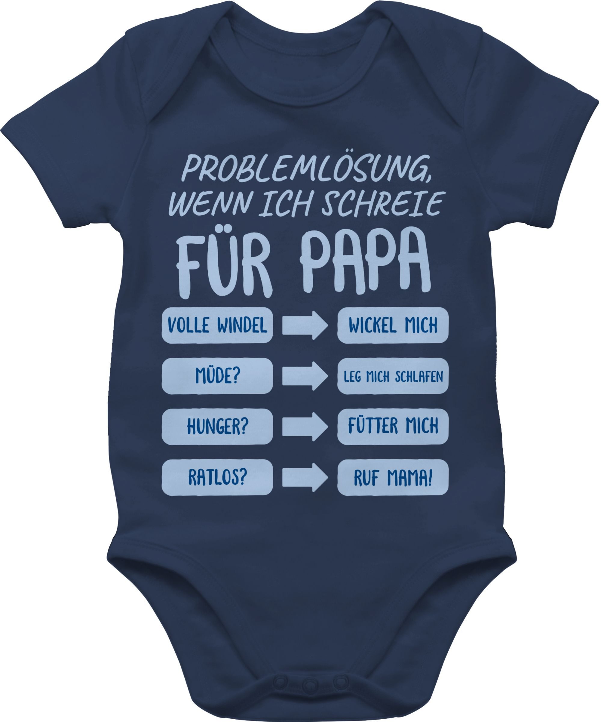 Shirtbody Problemlösung wenn ich schreie für Papa blau