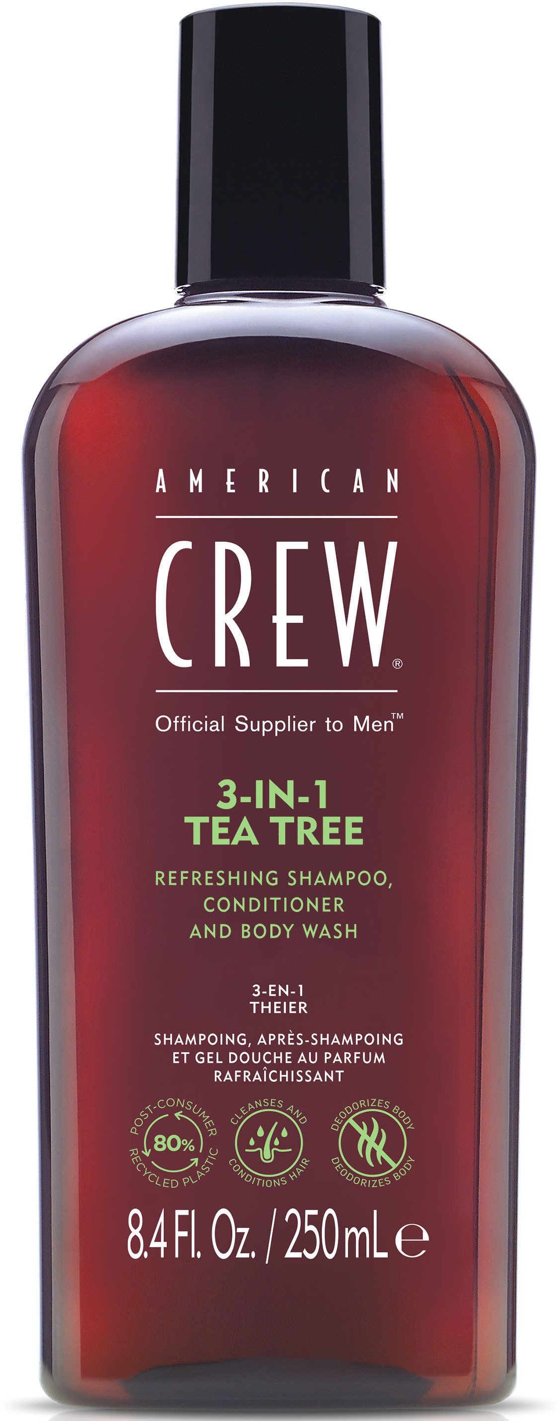 American Crew Haarshampoo 3In1 Tea Tree Shampoo. Conditioner & Body Wash 250 ml, 1-tlg.