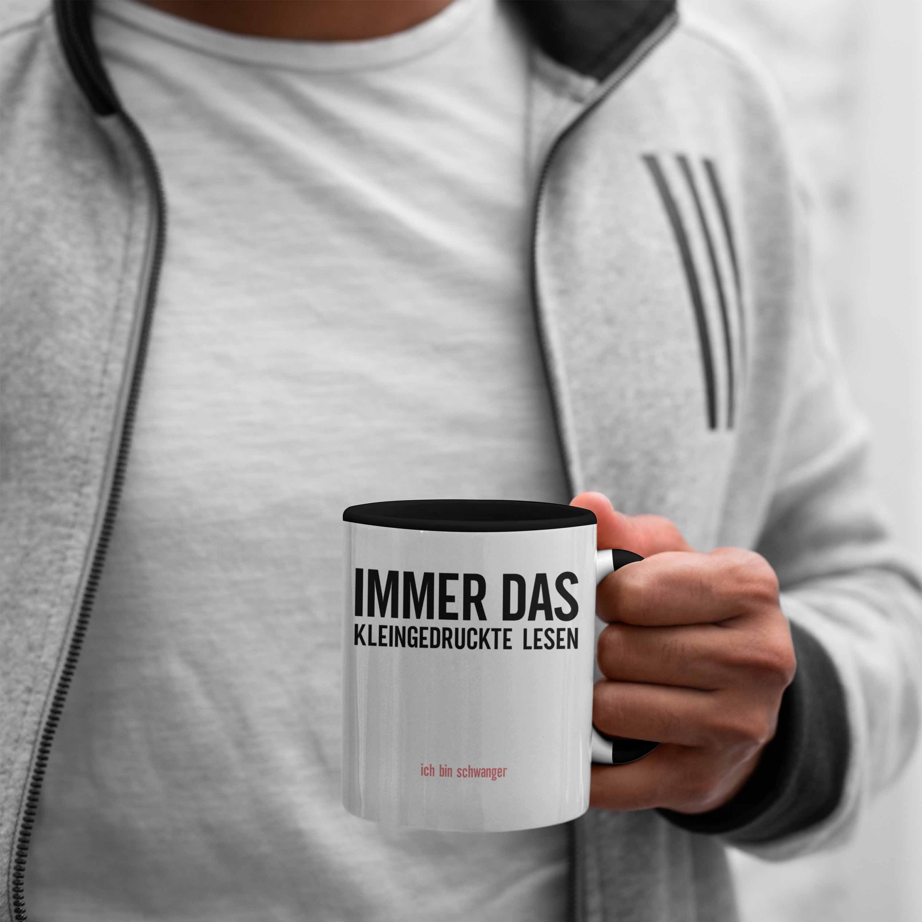 Schwarz - Immer Das Kleingedruckte Trendation Du Ideen Mama Tasse Tasse Schwangerschaftsverkündung Wirst Oma Schwangerschaft Lesen Werdende Trendation Verkünden Becher