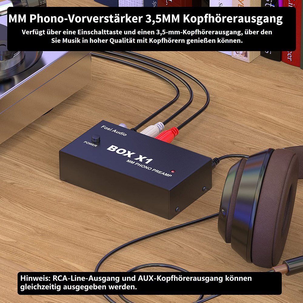 GelldG Audio Audioverstärker Plattenspieler Phono MM Vorverstärker X1 Box für