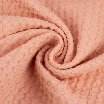 SCHÖNER LEBEN. Stoff Waffelpique soft Waffelstoff Baumwolle uni hellrosa 1,35m Breite, atmungsaktiv
