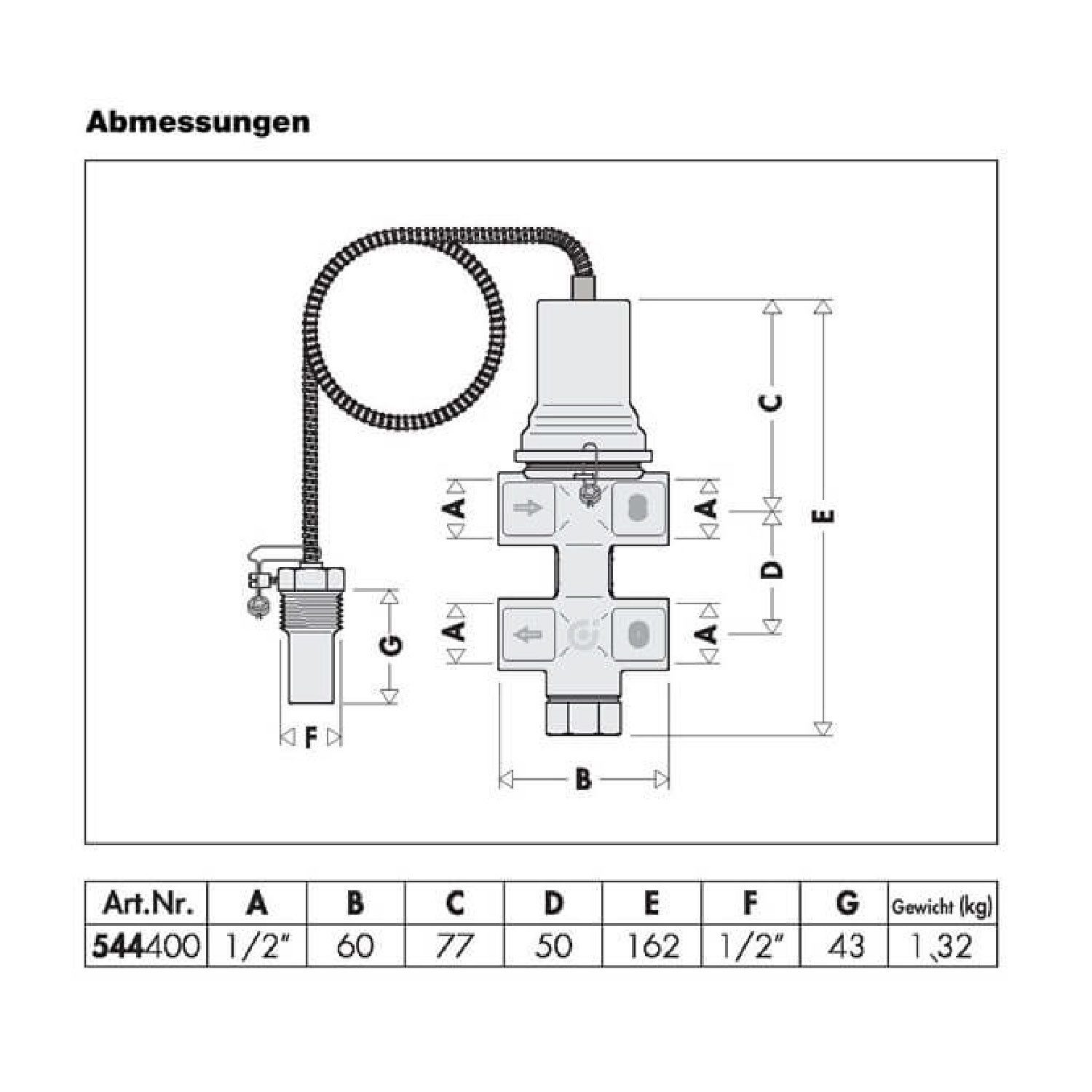 Caleffi Absperrventil Doppelte Thermische Ablaufsicherung 1/2 Zoll DN15 Sicherheitsventil