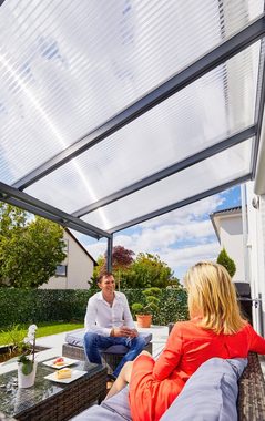 GUTTA Terrassendach Premium, BxT: 510x306 cm, Bedachung Dachplatten, BxT: 510x306 cm, Dach Acryl klar