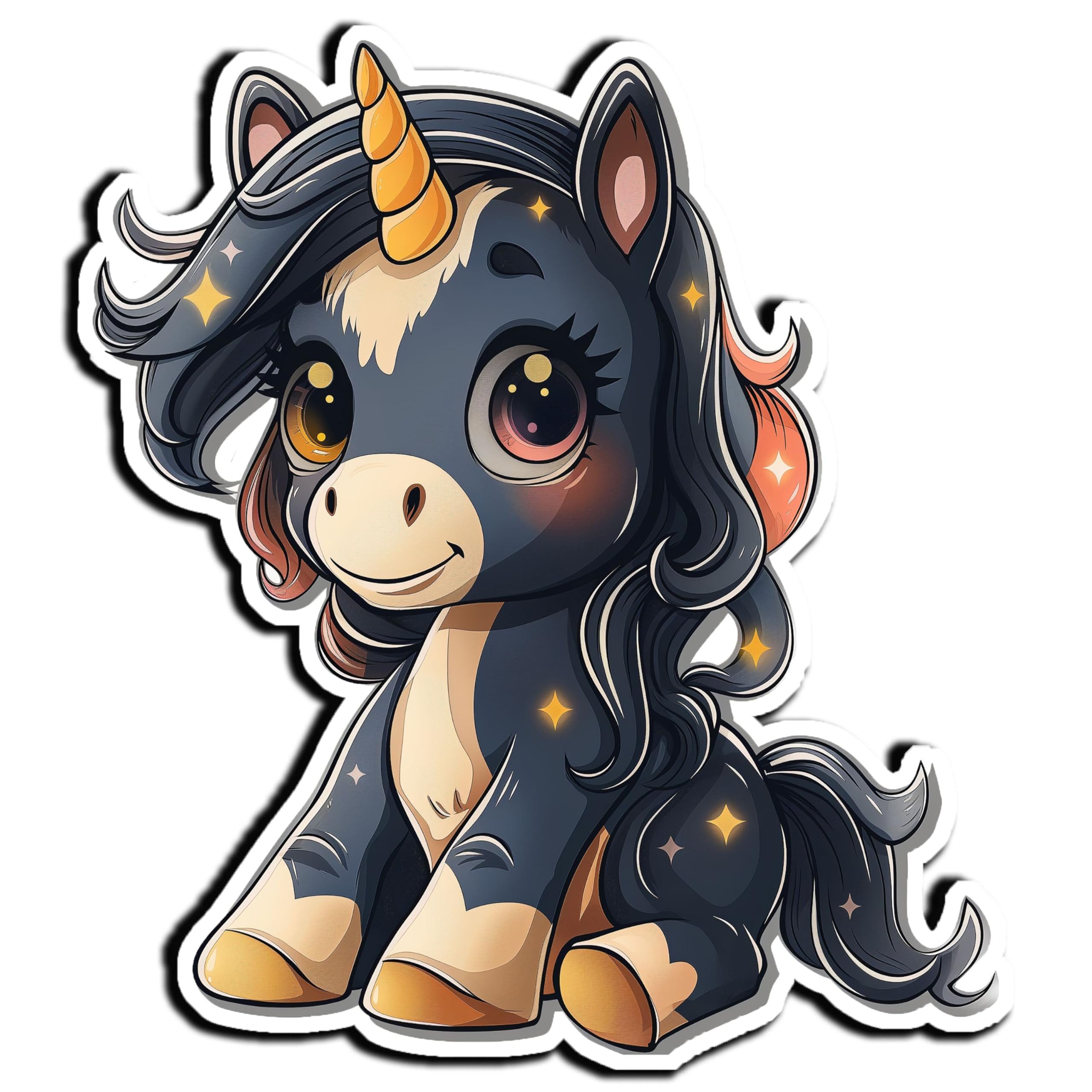 DARO Design Wandbild Kinderzimmer Tiere Wandbilder Wand Deko Bilder, (Einhorn schwarz/gold - Bild klein Kinderzimmer Babyzimmer Spielzimmer Jugendzimmer Einteilig Konturform Fotodruck Kinderzimmer-Motive), 20cm