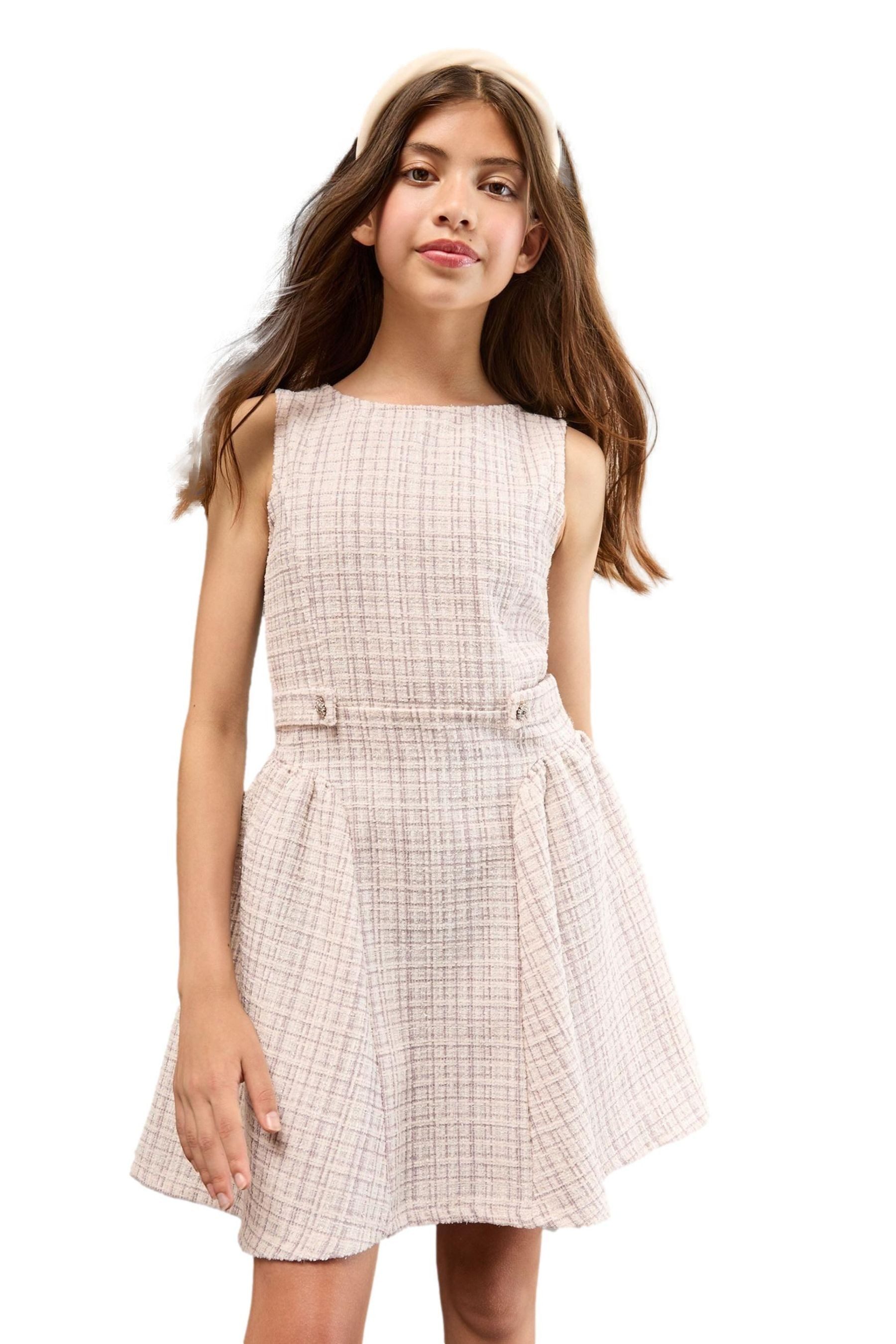 LIPSY A-Linien-Kleid Lipsy Bouclékleid mit Karos (1-tlg)