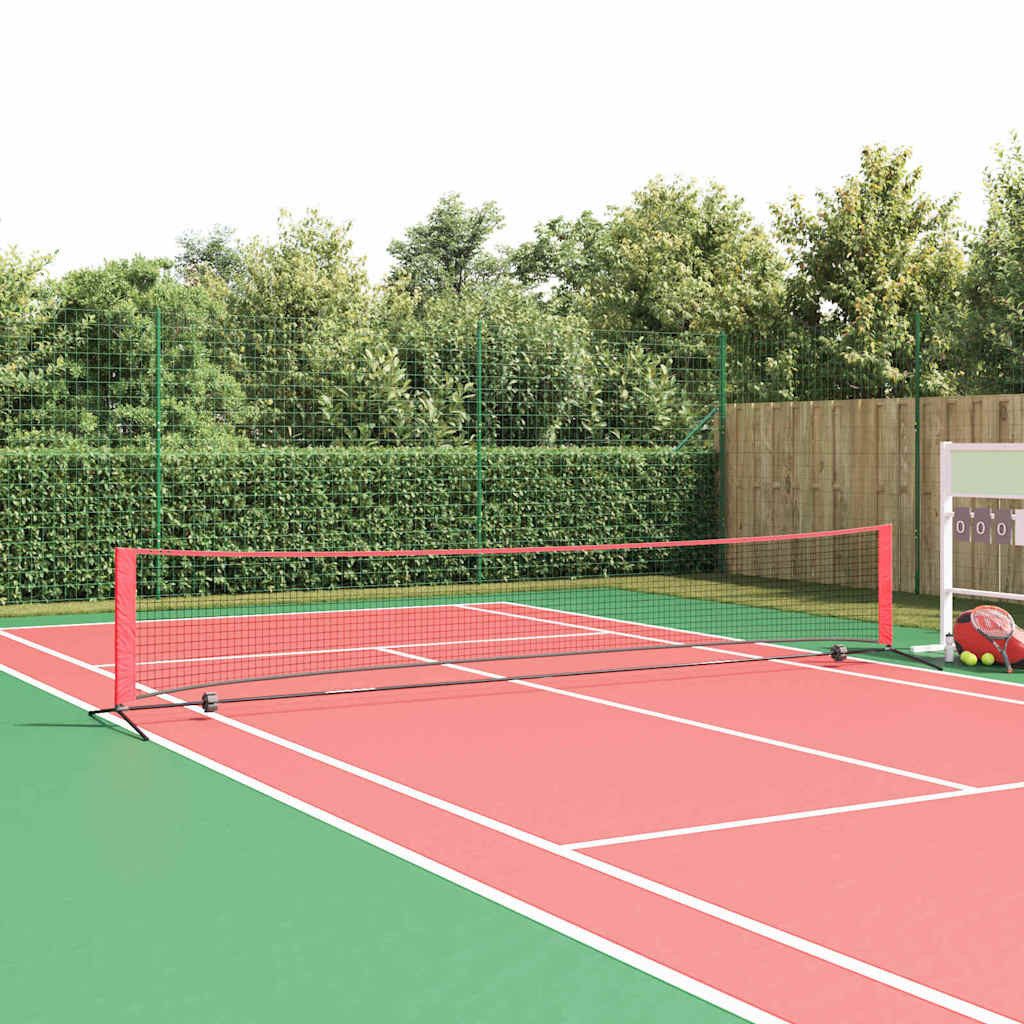 vidaXL Tischtennisnetz Tennisnetz Schwarz und Rot 494,5 x 90 x 87 cm Polyester (1-St)
