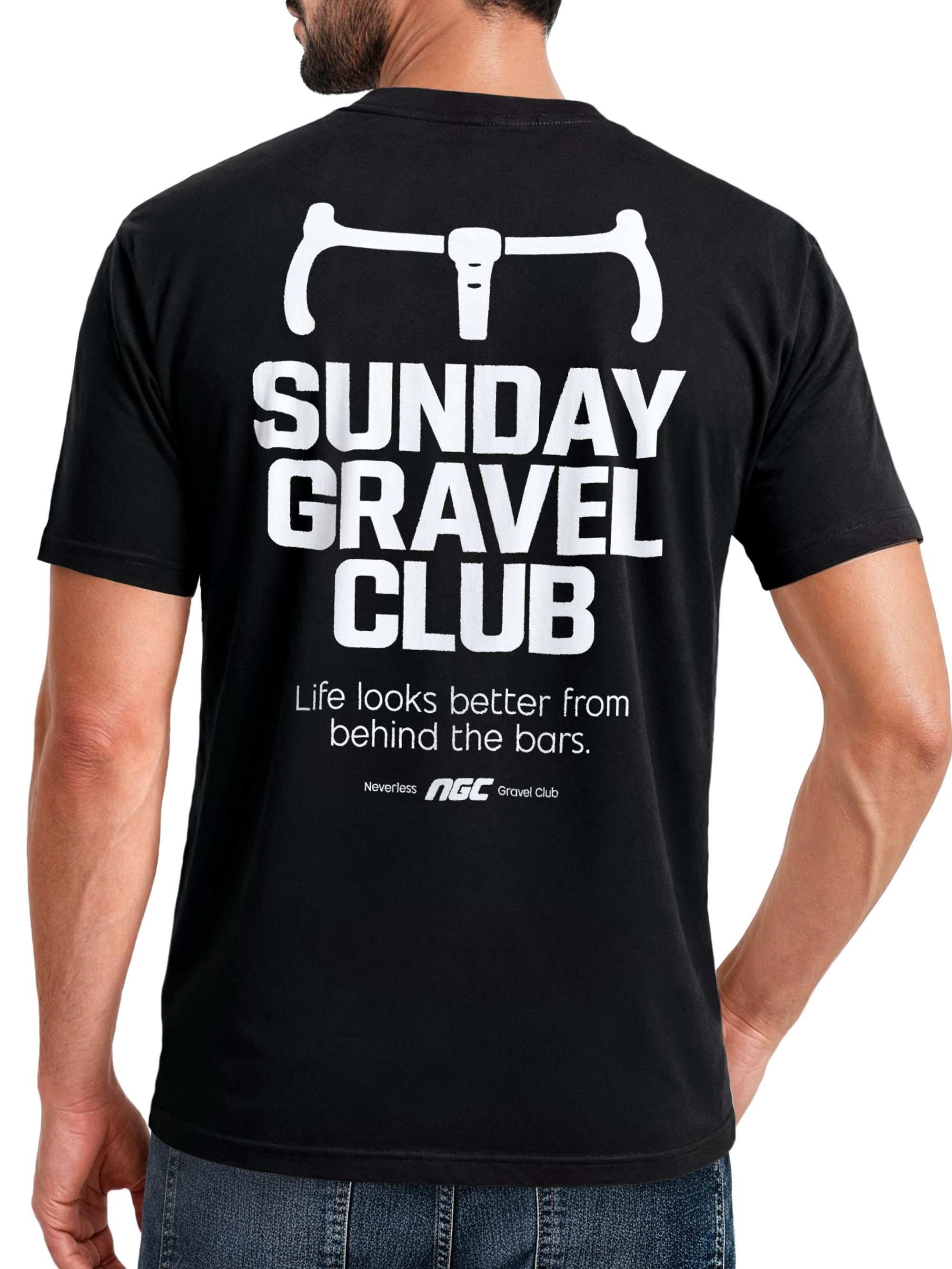 Neverless Print-Shirt Neverless® Herren T-Shirt Gravel Bike Backprint, Slim Fit mit Print