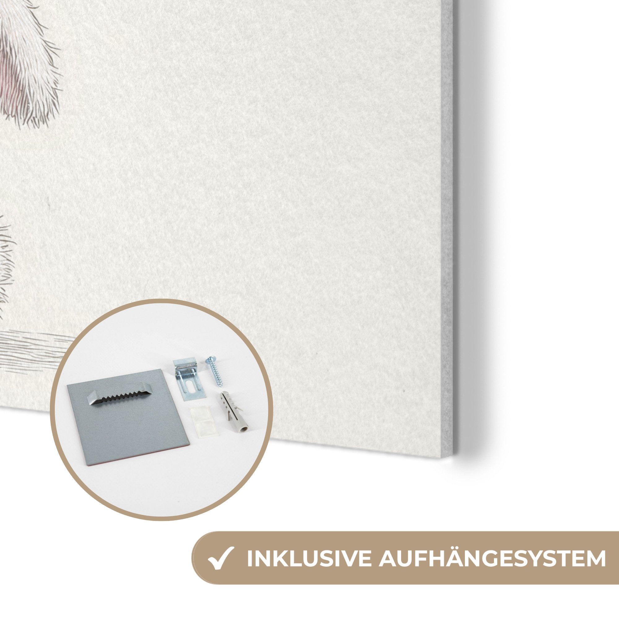 MuchoWow Gemälde Pilz - Kaninchen - Rosa, Fotodruck (1 St), Akustikpaneele PET-Filz, Akustikbild, Schalldämmung, Deko 40x30 cm