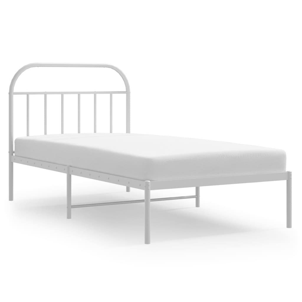 furnicato Bettgestell mit Kopfteil Metall Weiß 100x200 cm (1-tlg)