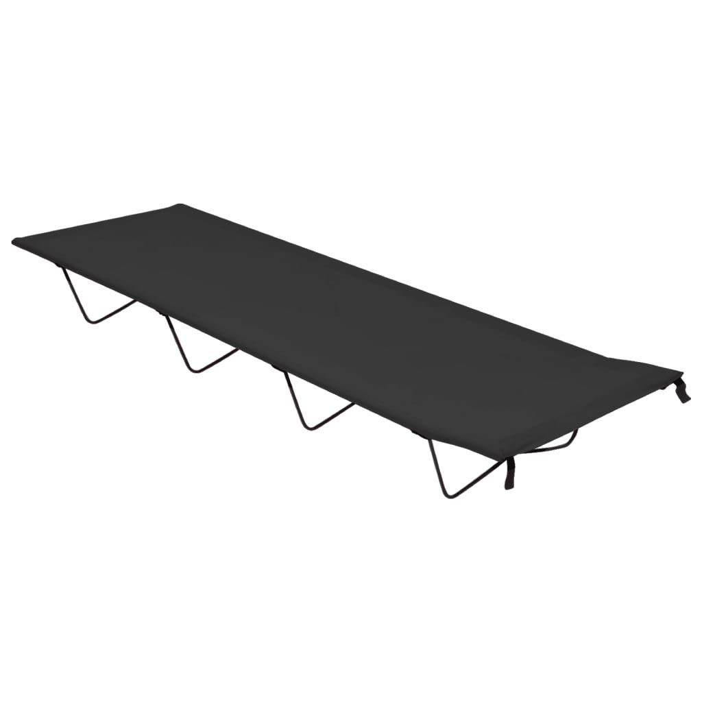 vidaXL Campingliege Campingbetten 2 Stk. 180x60x19 cm Oxford-Gewebe Stahl Schwarz