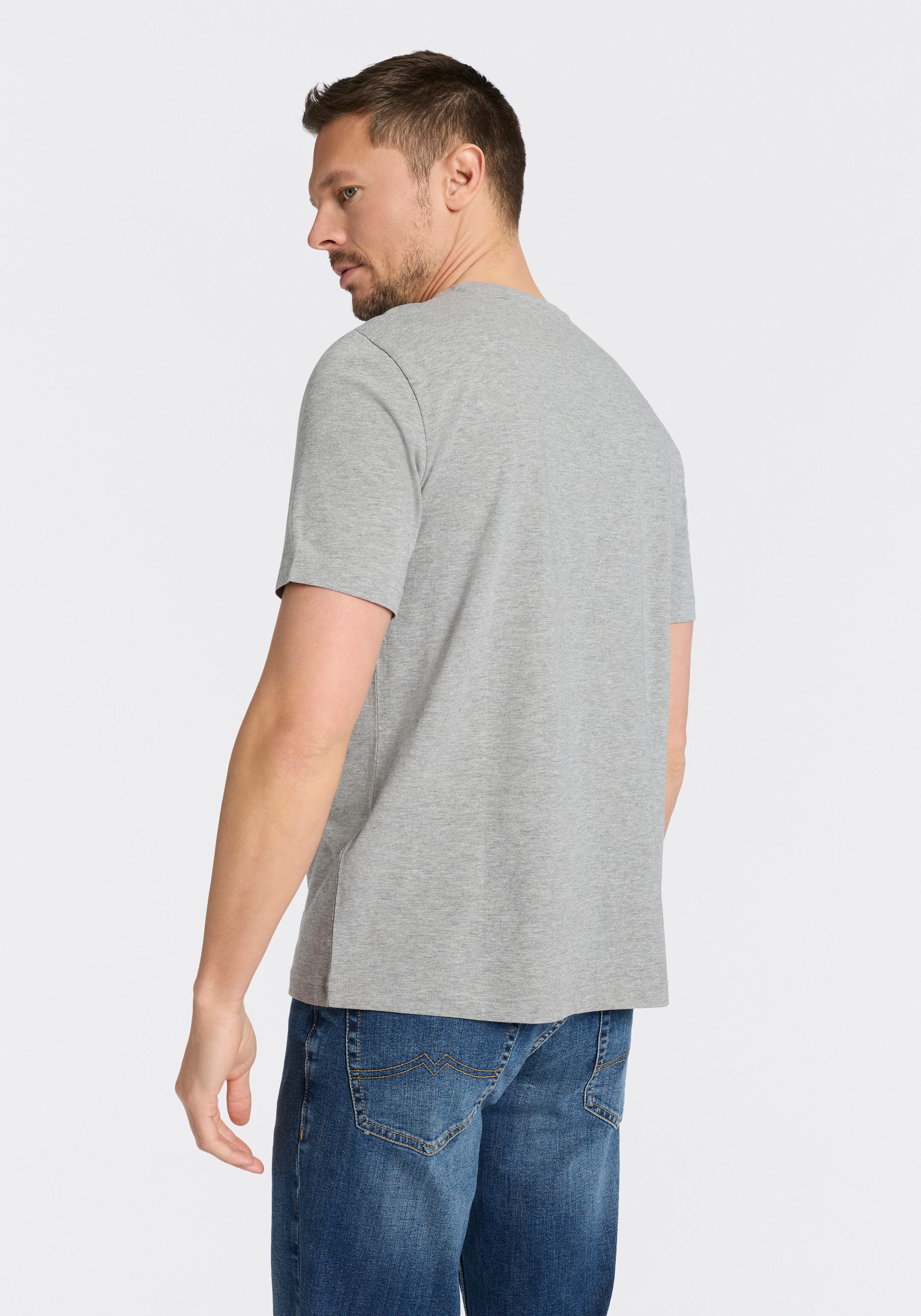 MUSTANG Rundhalsshirt Alex Logo Brust mit Logoprint