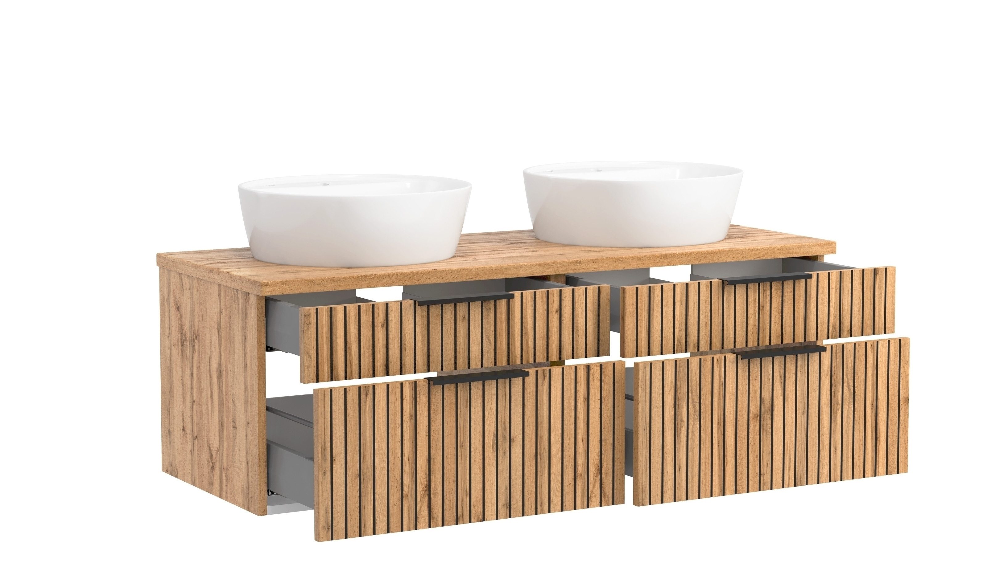 HELD MÖBEL Waschtisch in Wotaneiche-Dekor - 120x41x47cm (BxHxT)