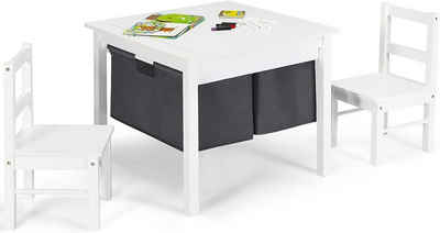 KOMFOTTEU Spieltisch 2-in-1 Kinderspieltisch & Stuhlset, (Set), Schreibwaren & Snacks