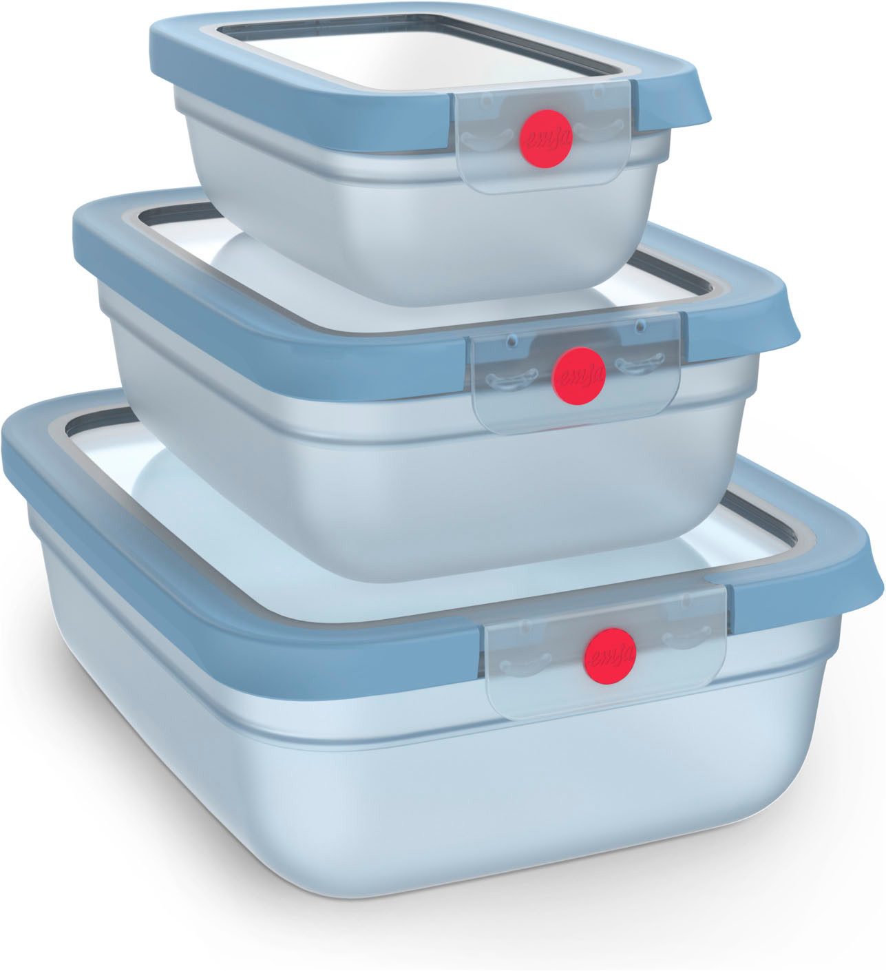 Emsa Frischhaltedose oneClick, Polyprophylen (PP), (Set, 3-tlg), verschlossen mit nur 1 x Klick, 100% dicht, made in Germany