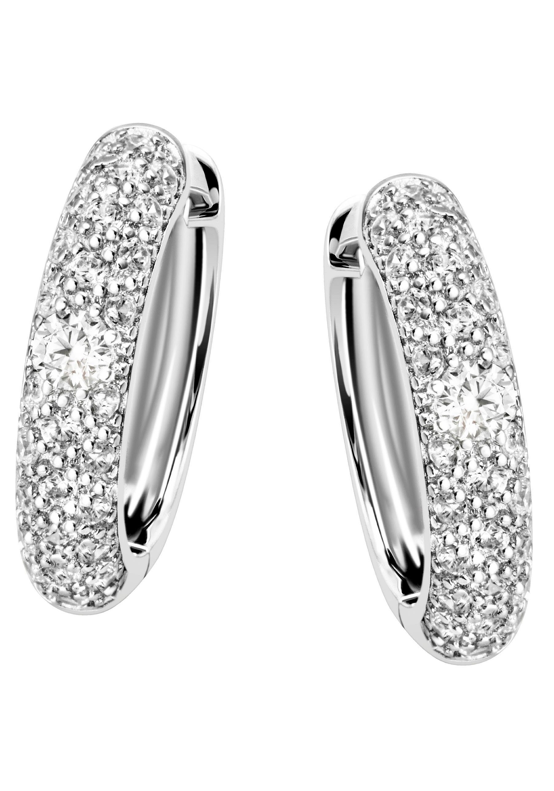 Firetti Paar Creolen Schmuck Geschenk Silber 925 Ohrschmuck Pavé-Optik ...