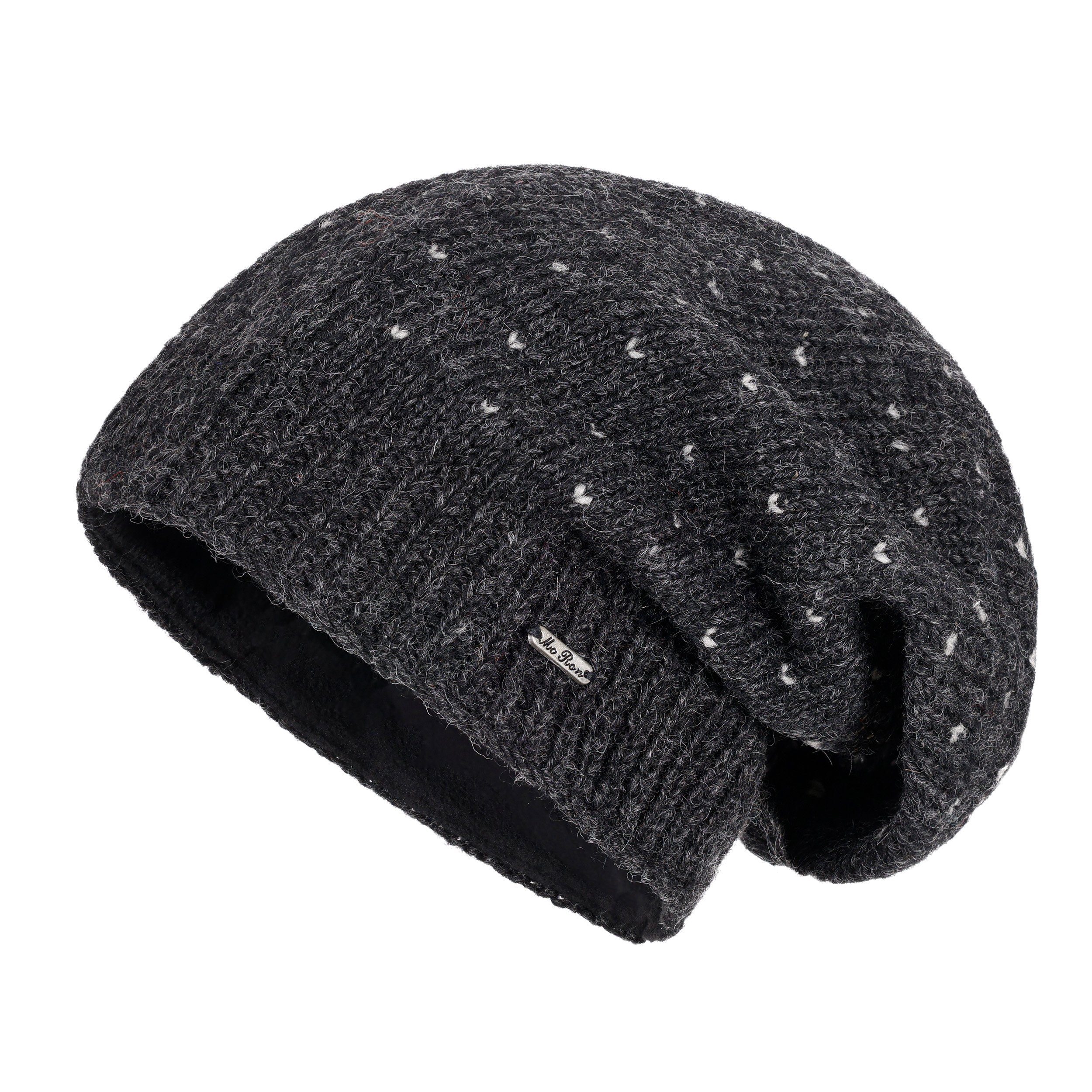 McRon Beanie Wollmütze Modell Lizzy gefüttert mit Fleece, hoher Schurwollanteil