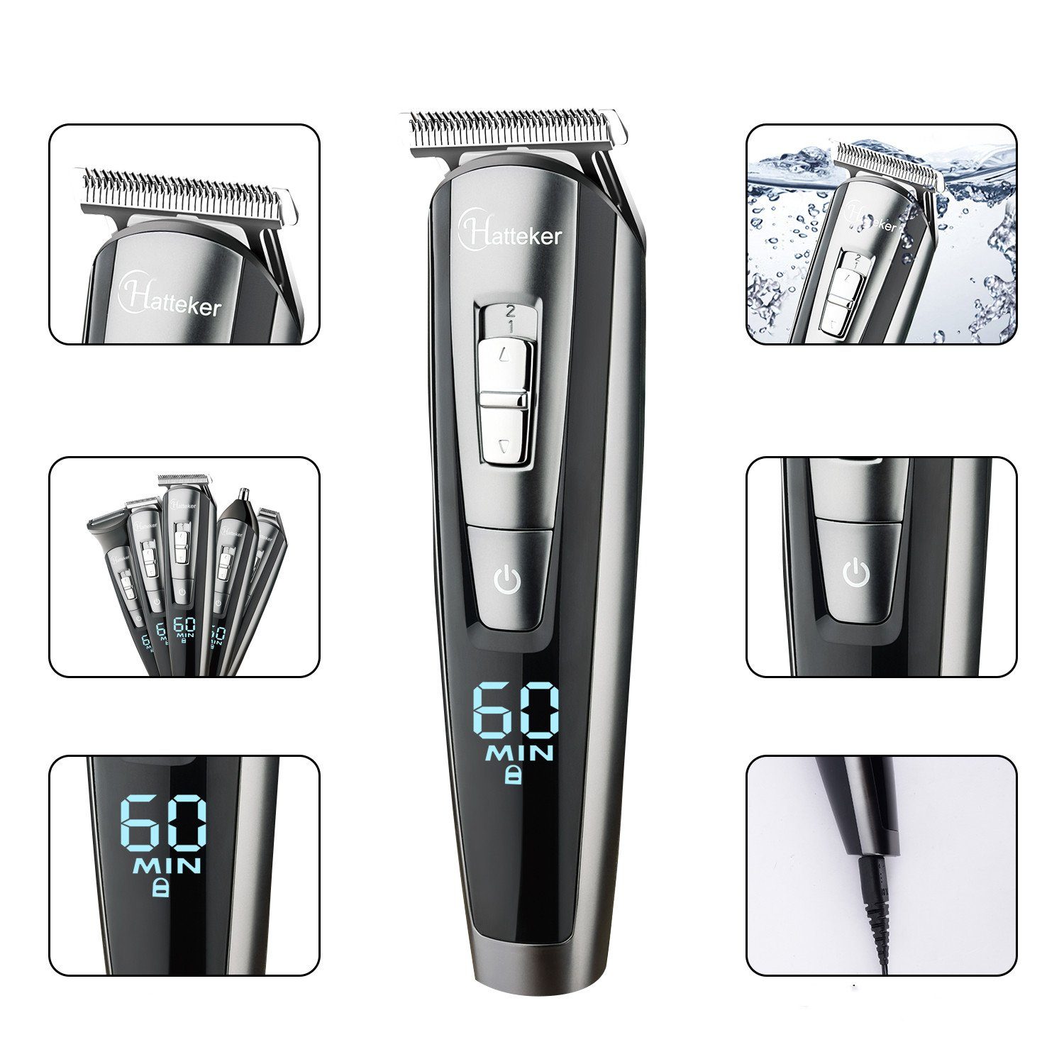 Scttomon Haarschneider RFC588, Bartschneider,Bodygroomer,5 in 1 Akku/Netz