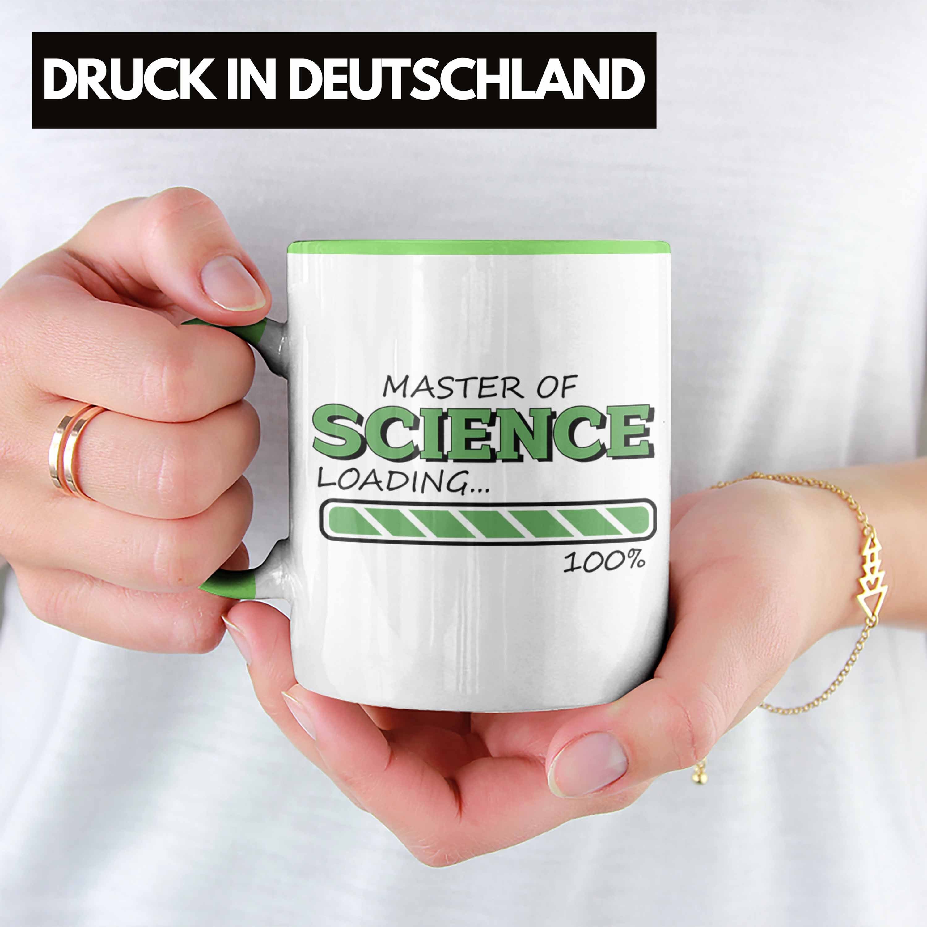 Trendation Tasse Lustige Geschenkidee Absolvent Tasse - Loading" "Master Grün Of für Science