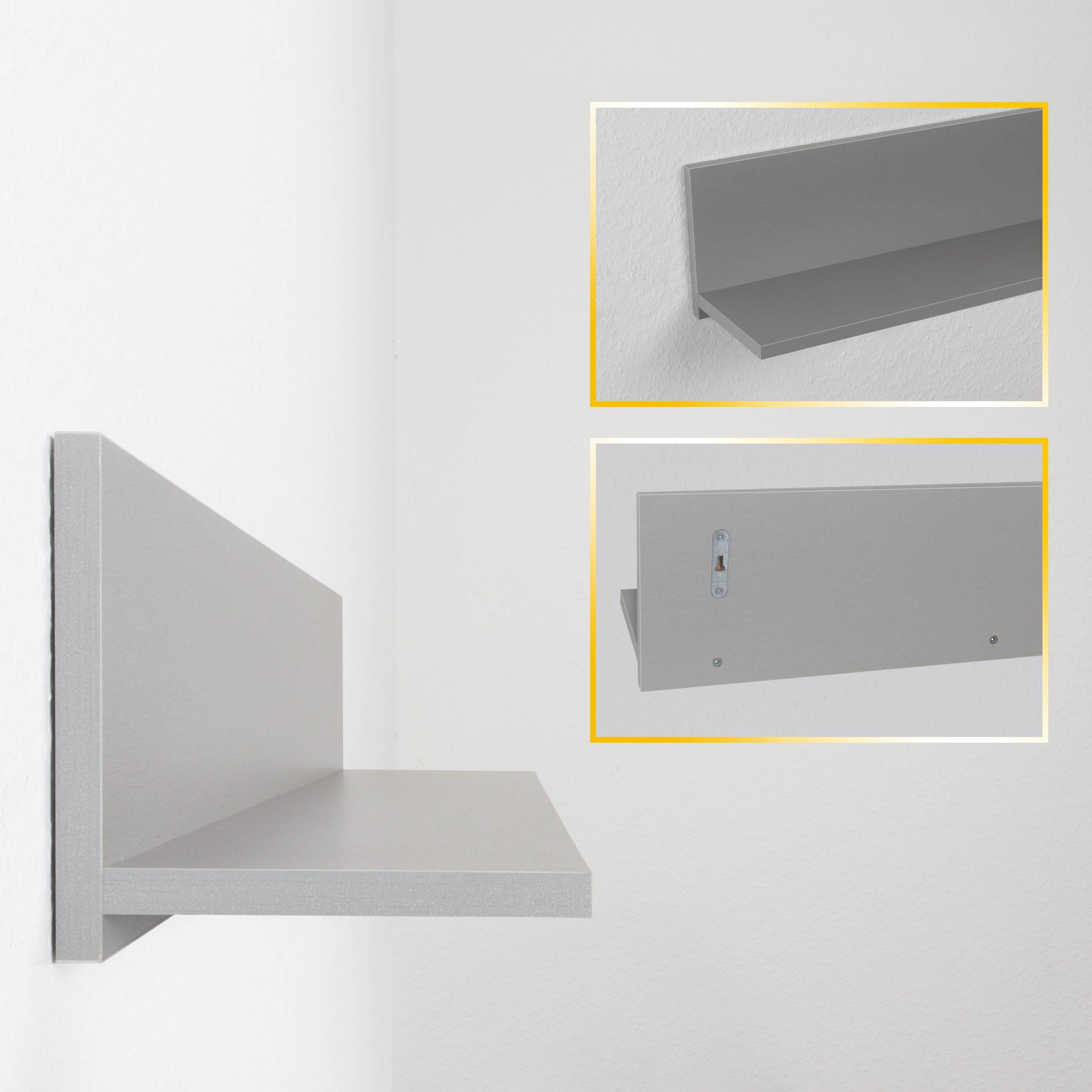 RICOO Wandboard WM052-PL, 1-tlg., schwebendes Wandregal Hängeregal Schweberegal an der Wand