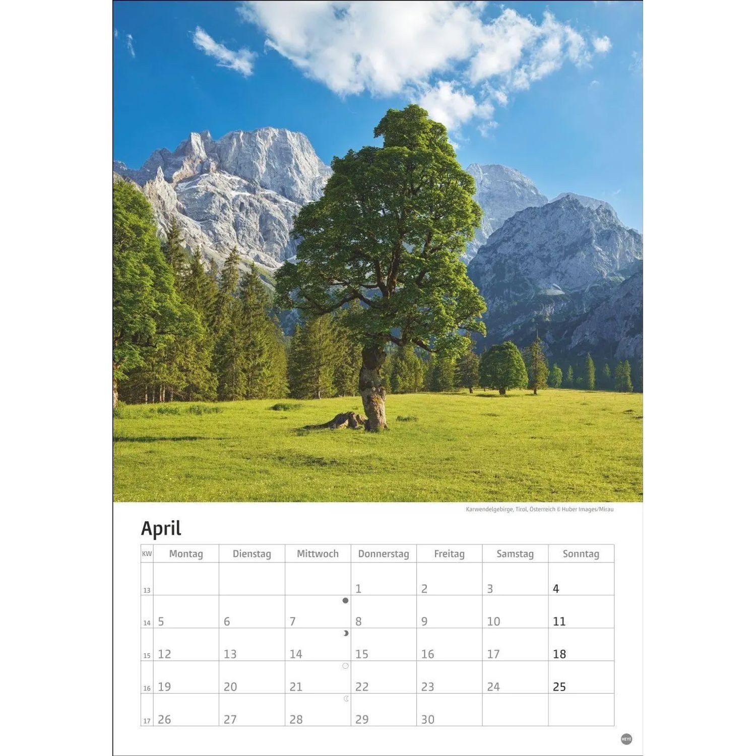 HEYE Wandkalender Alpen Kalender 2027 – Bild 5 von 5