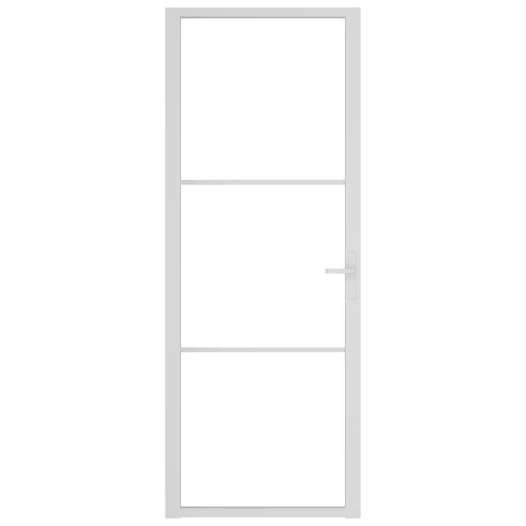 Thumbnail - vidaXL Haustür Innentür 76x201,5 cm Weiß ESG-Glas und Aluminium (1-St)