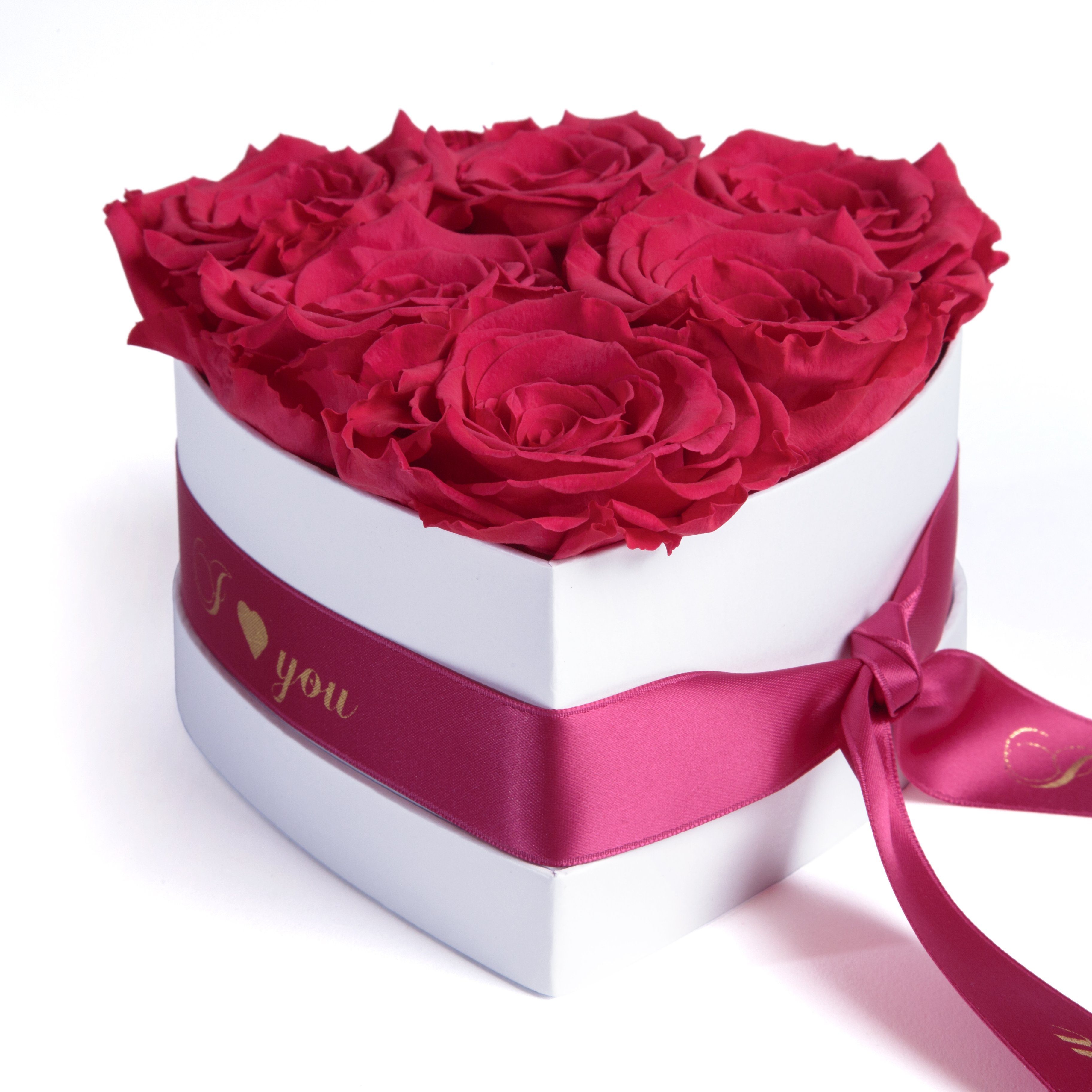 Kunstblume Infinity Rosen Box Herz 6 günstig online kaufen