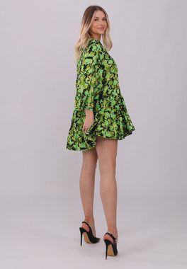 YC Fashion & Style Tunikakleid "Tropisches Flair Tuniika Kleid mit Abstract Print und Flattervolant" Alloverdruck, Boho, Hippie
