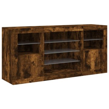 vidaXL Sideboard Sideboard mit LED-Leuchten Räuchereiche 142,5x37x67 cm (1 St)