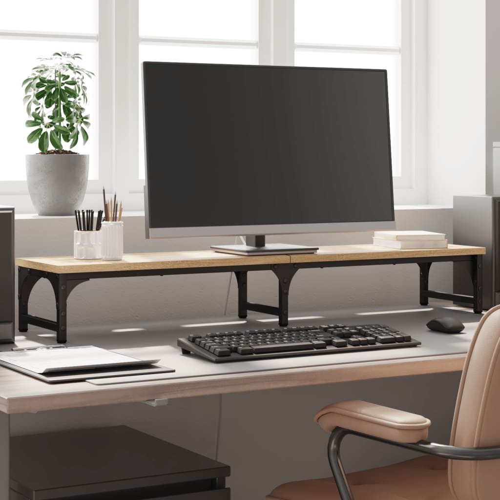 vidaXL Monitor-Halterung 105 x 23 x 155 cm Monitorständer Sonoma Eiche 105x23x15,5 cm Spanplatt