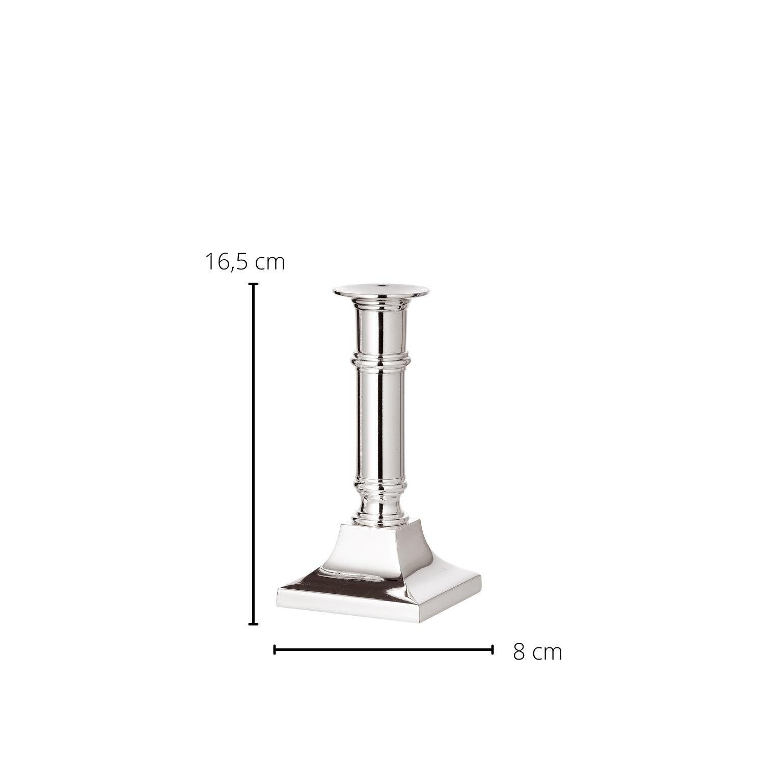 EDZARD Kerzenhalter Kent, Silber-Optik, für Stabkerzen, versilbert, anlaufgeschützt, H 16 cm