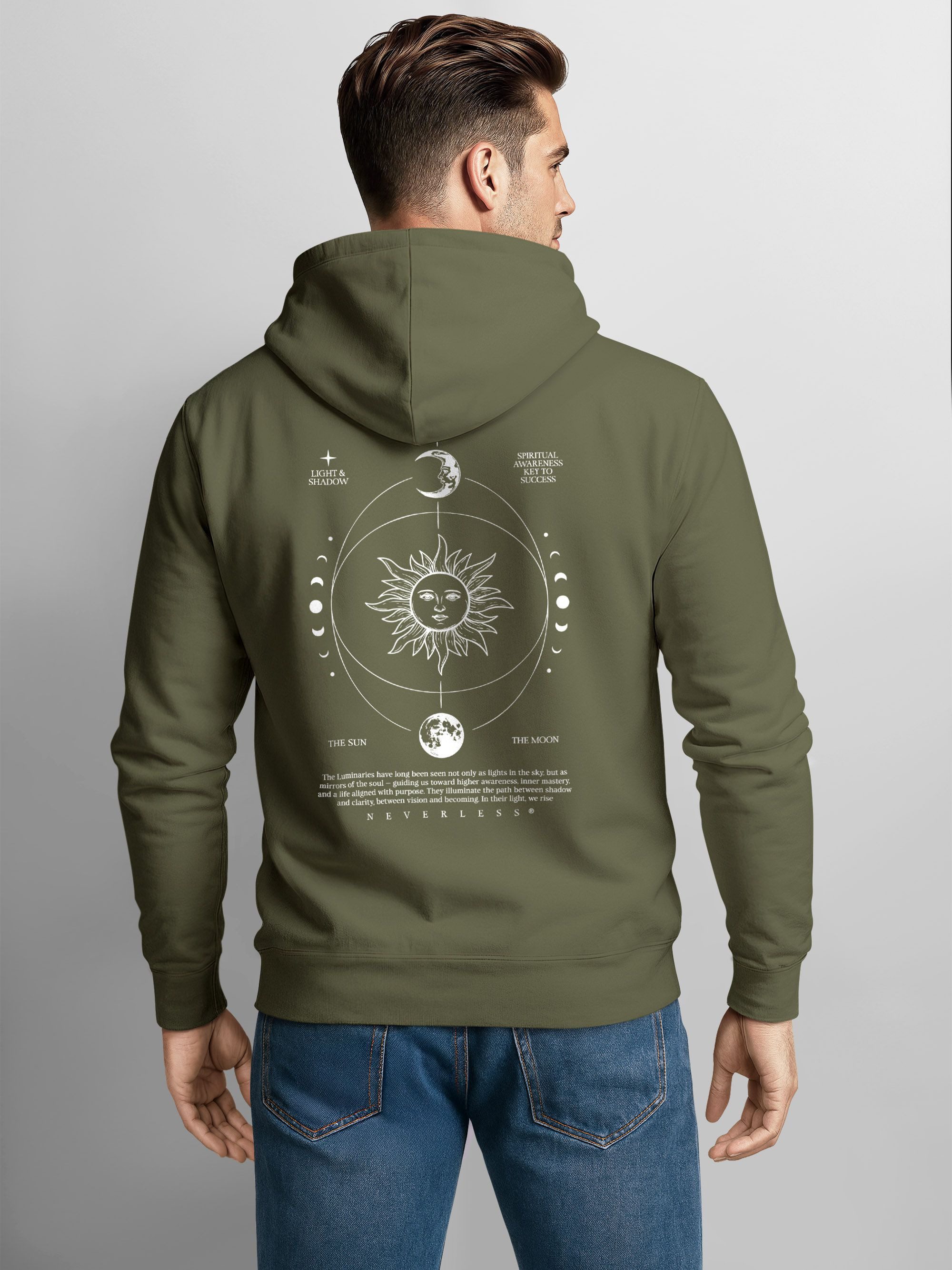 Neverless Hoodie Herren Hoodie Backprint Sun & Moon, Kapuzensweatshirt mit günstig online kaufen
