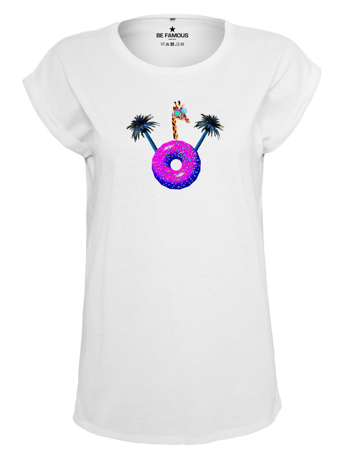 Be Famous Print-Shirt Classic Roll Up donugif (1-tlg., keine)