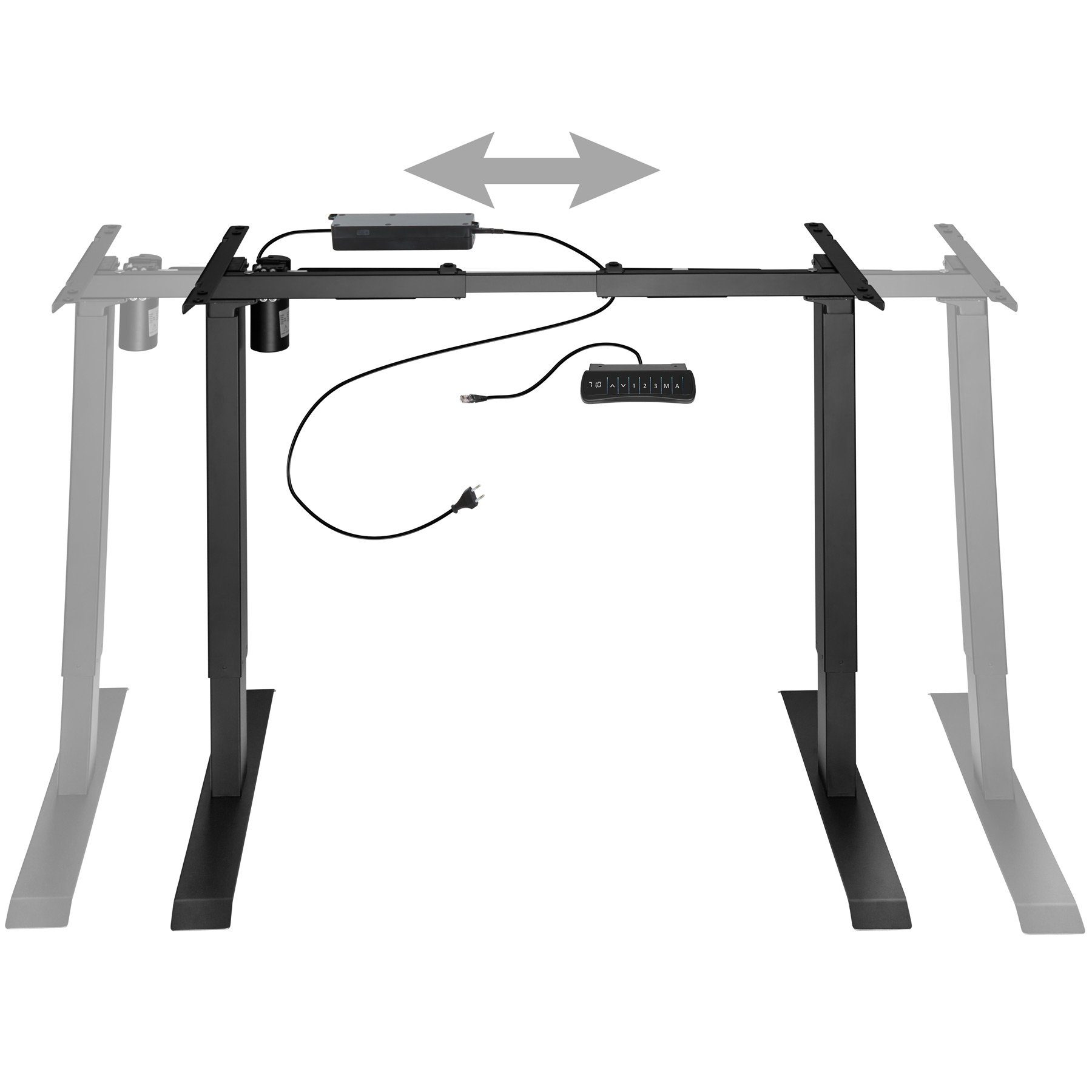 Höhe schwarz | Tischgestell Piotr Verstellbare schwarz tectake tlg), 1 (1-St.,