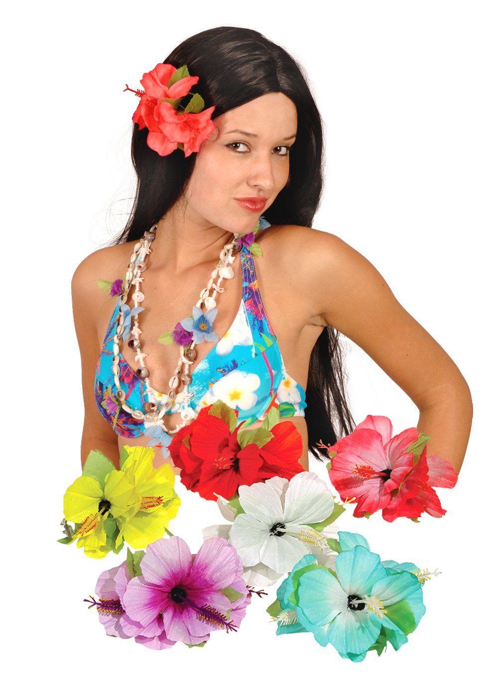 Boland Hawaii-Kostüm Hawaii Haarspange weiß - Kostüm Zubehör Karneval