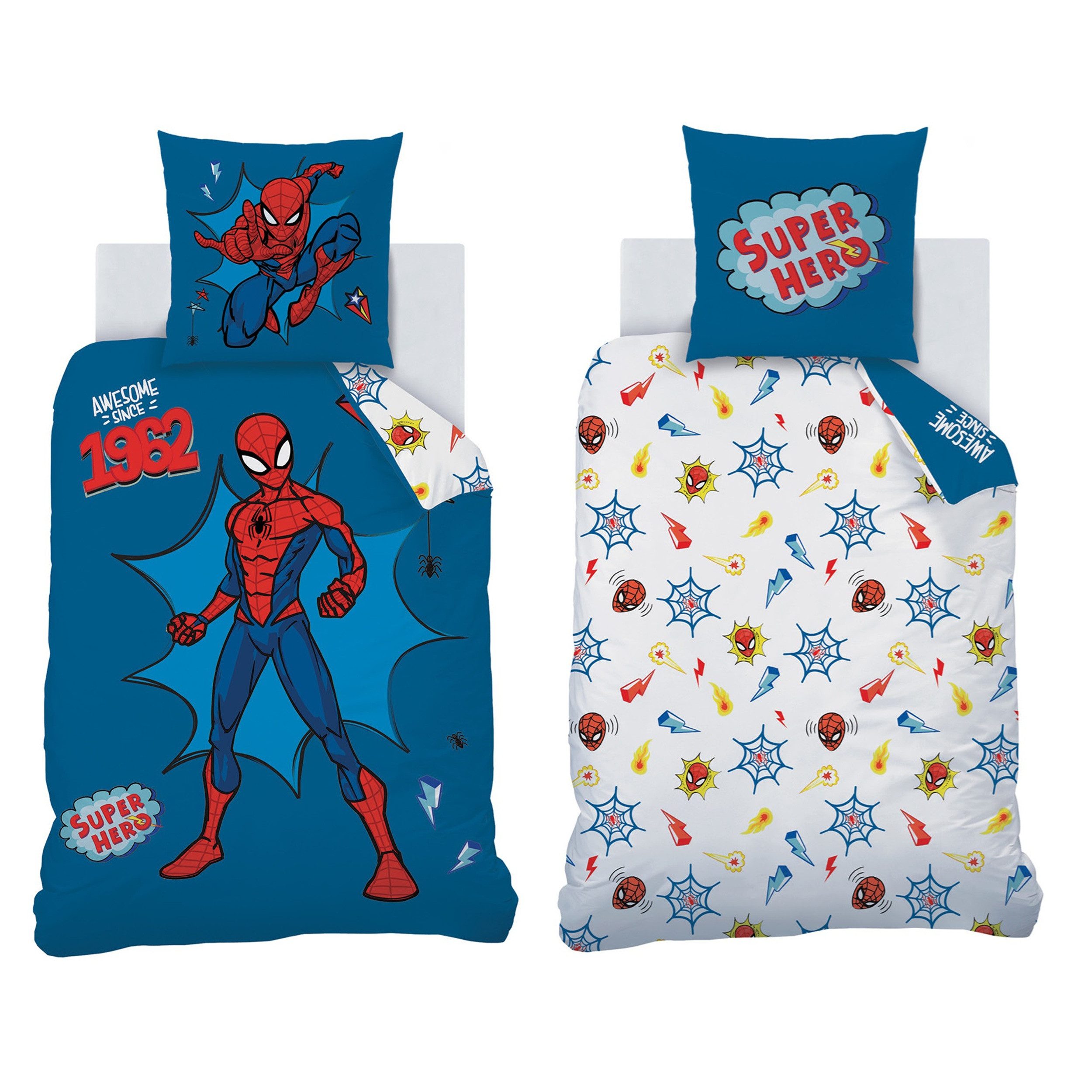 Familando Kinderbettwäsche Spiderman 135x200 80x80 cm günstig online kaufen