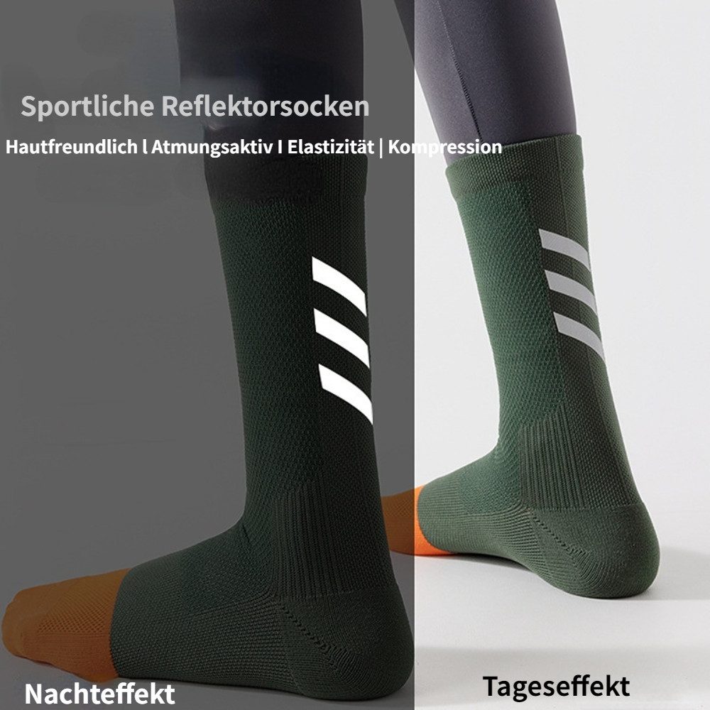 Blusmart Funktionssocken Sportliche Radsocken in der Mitte der Wade, 6 Paar Set (Schweißabsorbierend, atmungsaktiv und rutschfest, Reflektierend Leuchtend) Vier Jahreszeiten