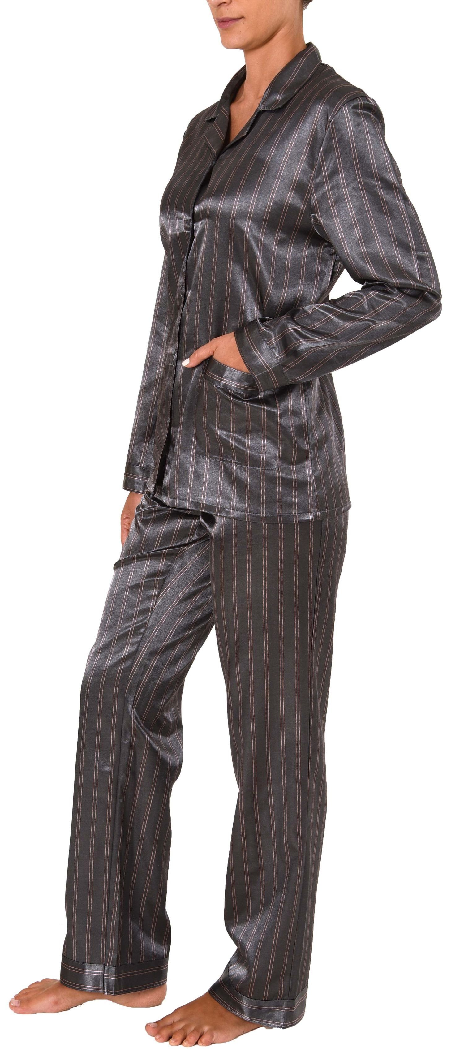Normann Pyjama Normann Herren Schlafanzug lang mit Bündchen Pyjama in edler Optik