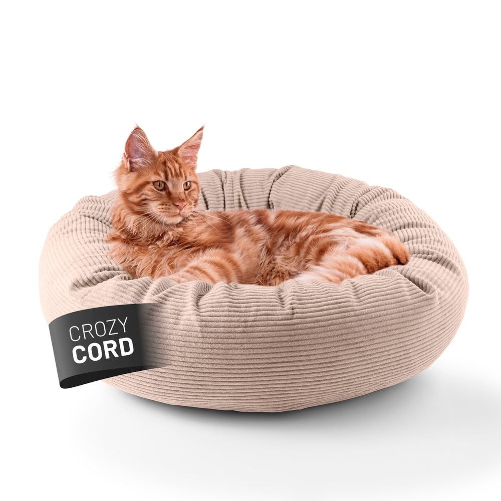 Lumaland Tierbett Katzenbett Cord 60x20cm rose vakuumiert, Tierbett Indooor Katzensofa Rückzugsort Katzen gemütlich