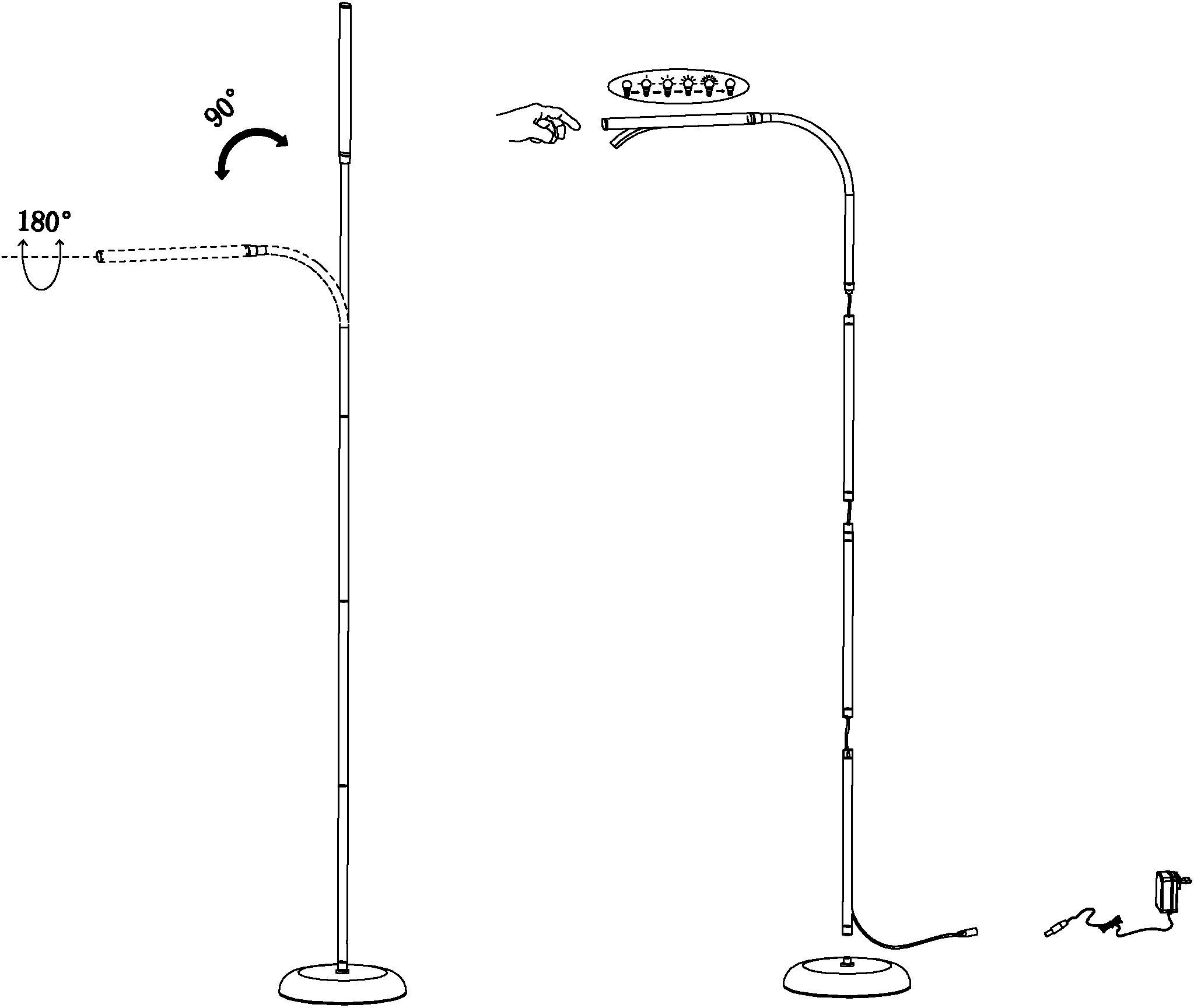 Touch, fest Neutralweiß, LED Dimmfunktion, LED EGLO Standleuchte, Farbwechsel, Smart Bürolampe Bluetooth, Stehleuchte, LAROA, Standlampe, Home, Stehlampe integriert, dimmbar,