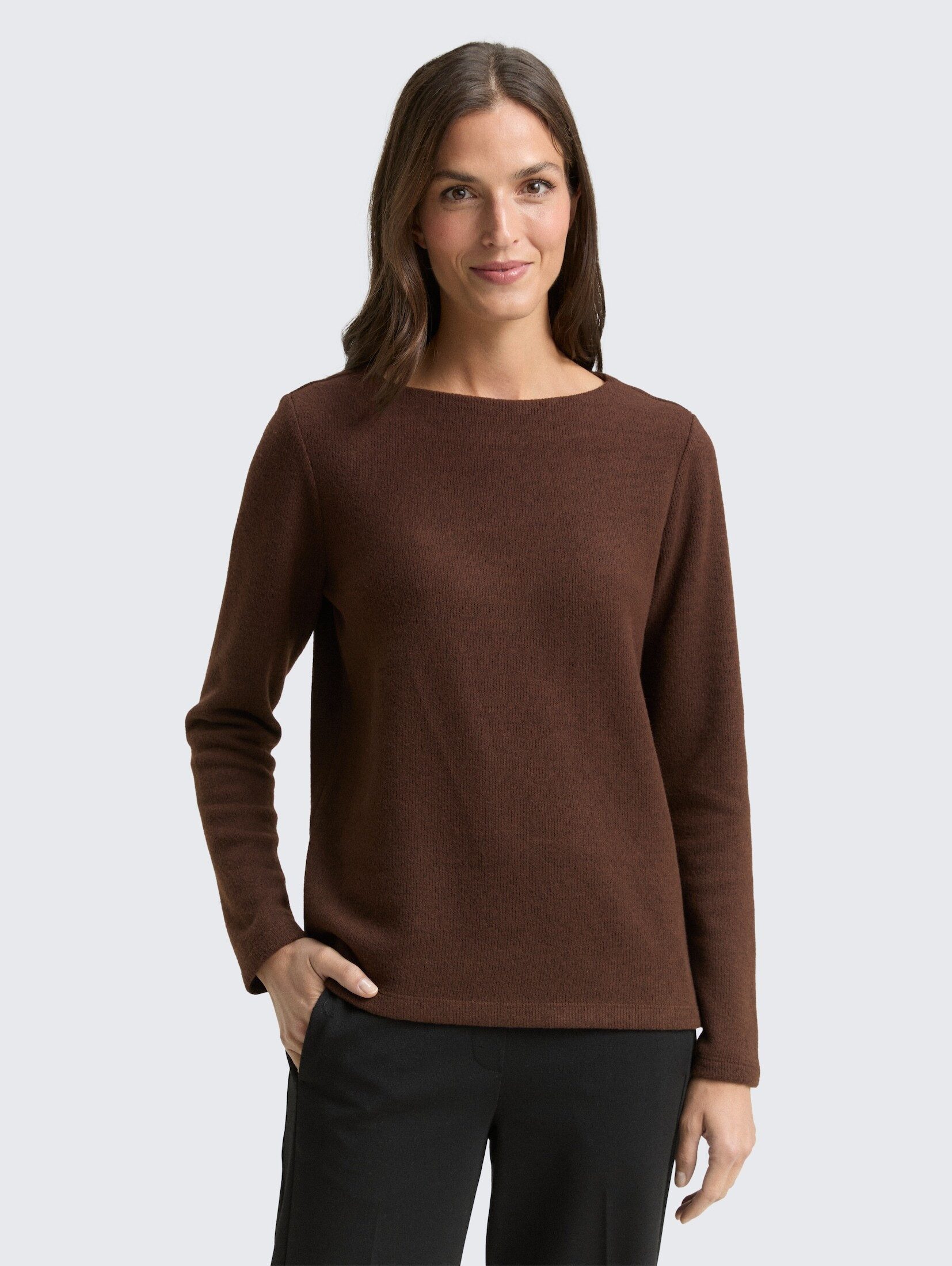 TOM TAILOR Sweatshirt Strick & Sweatshirts Soft-Touch Sweatshirt mit Knopf- günstig online kaufen