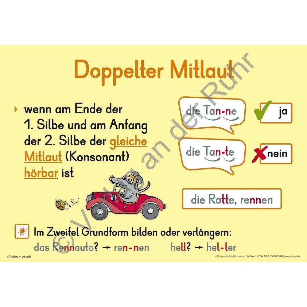 Verlag an der Ruhr Poster Merk-Poster: Rechtschreibung - Aufbauwissen