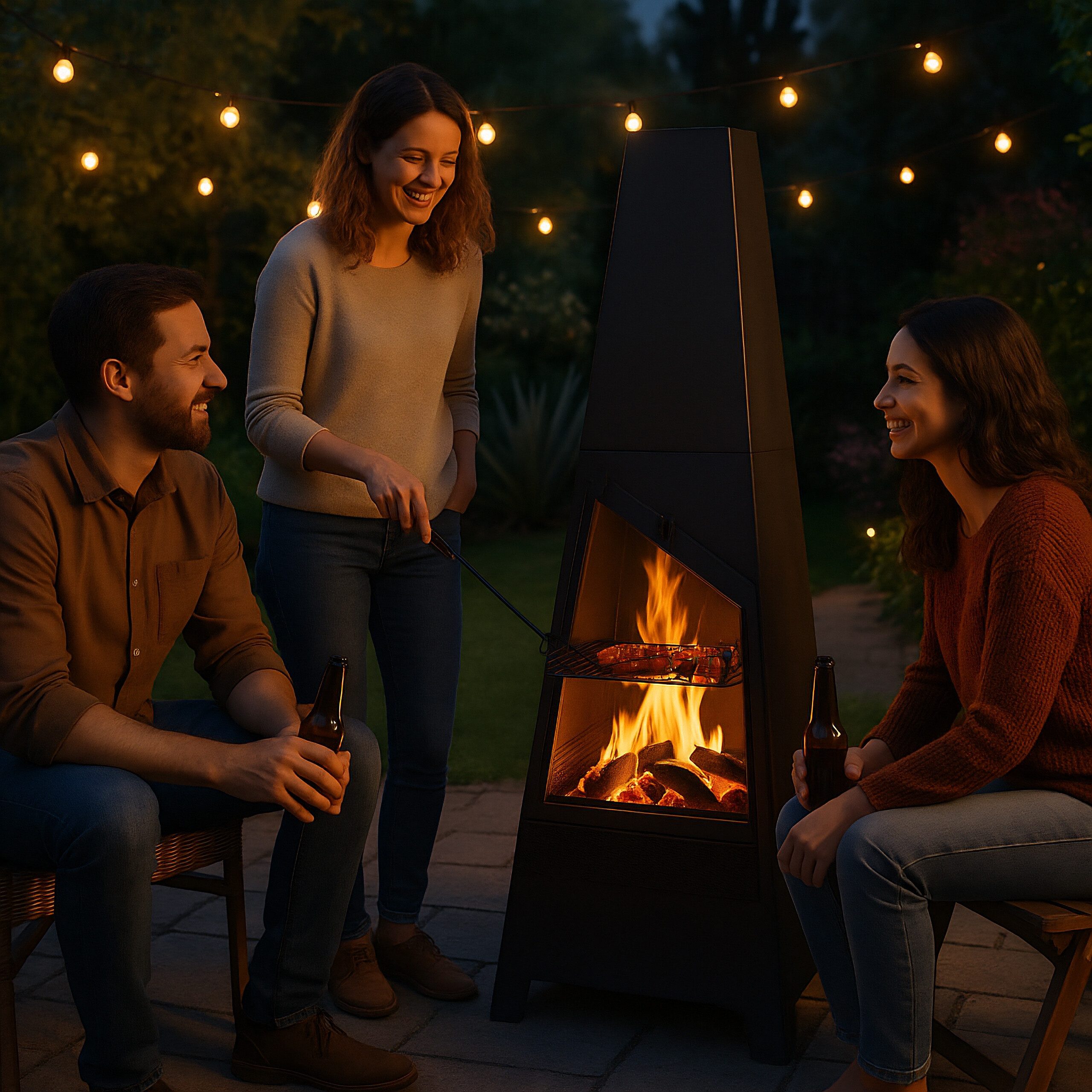 relaxdays Feuerstelle Gartenkamin mit Grillfunktion günstig online kaufen