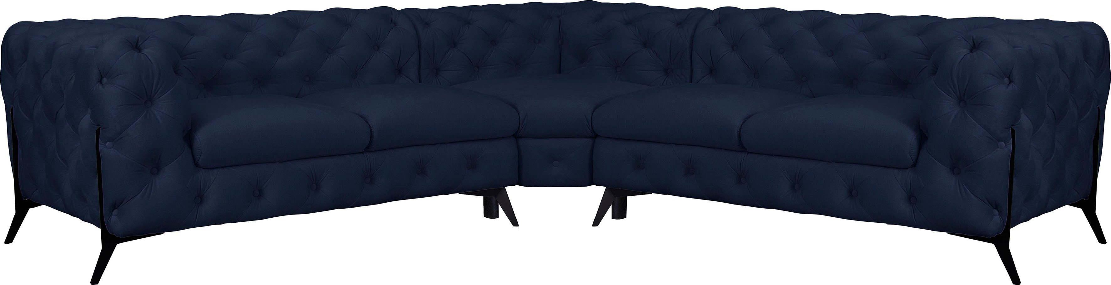 Home affaire Chesterfield-Sofa Amaury L-Form, Chesterfield-Optik, Breite/Tiefe je 262 cm, Fußfarbe wählbar