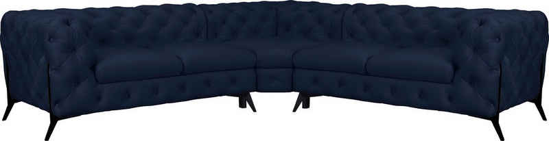 Leonique Chesterfield-Sofa Amaury L-Form, Chesterfield-Optik, Breite/Tiefe je 262 cm, Fußfarbe wählbar