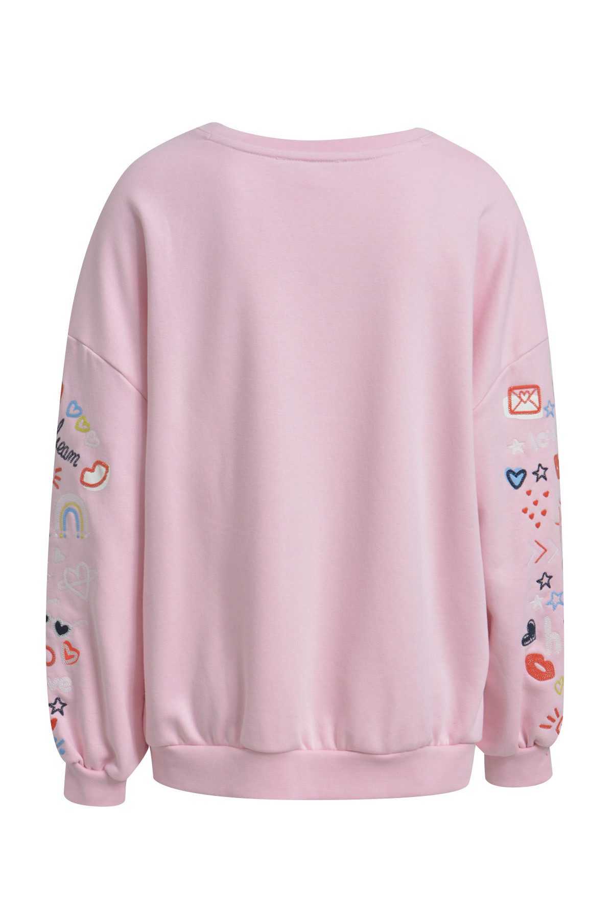 Smith & Soul Sweatshirt mit V-Ausschnitt, Oversize, bestickt