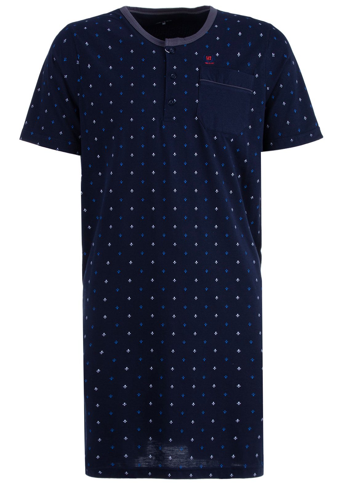 Henry Terre Nachthemd Nachthemd Kurzarm - Blatt navy
