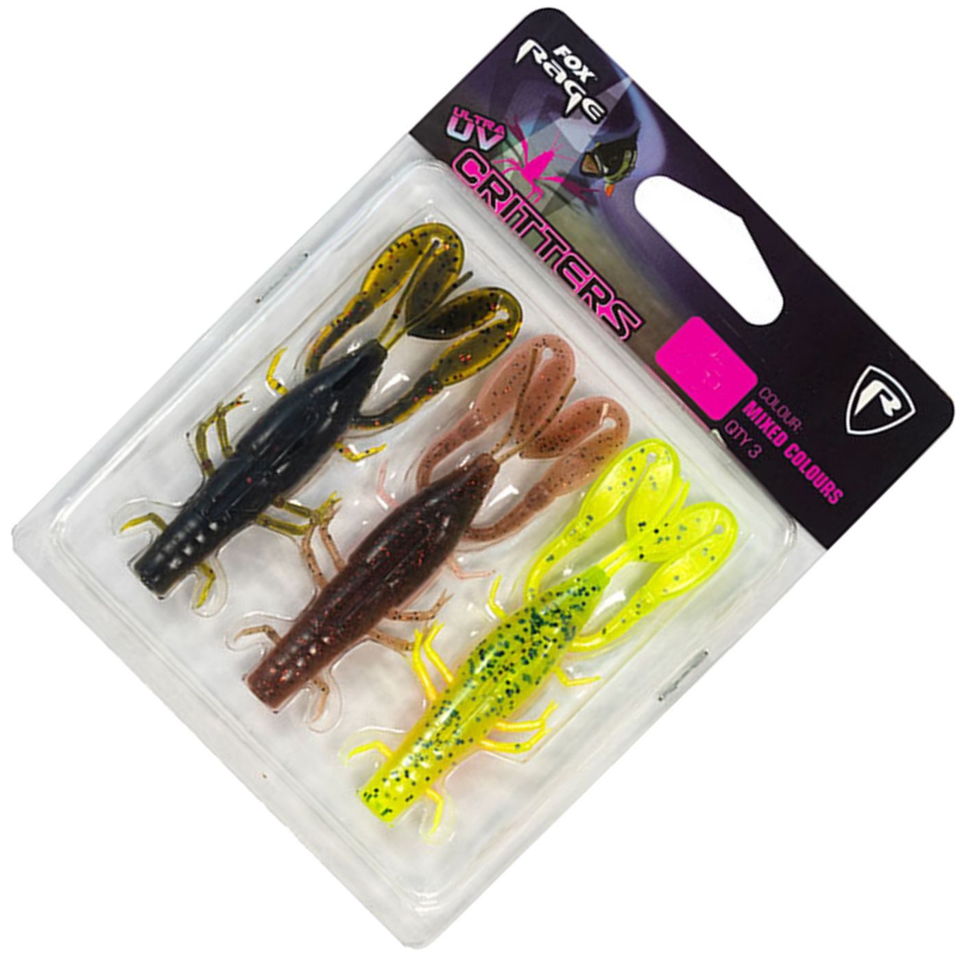 Kunstköder Fox Rage Critter mixed Colour Pack - 3 Gummikrebse