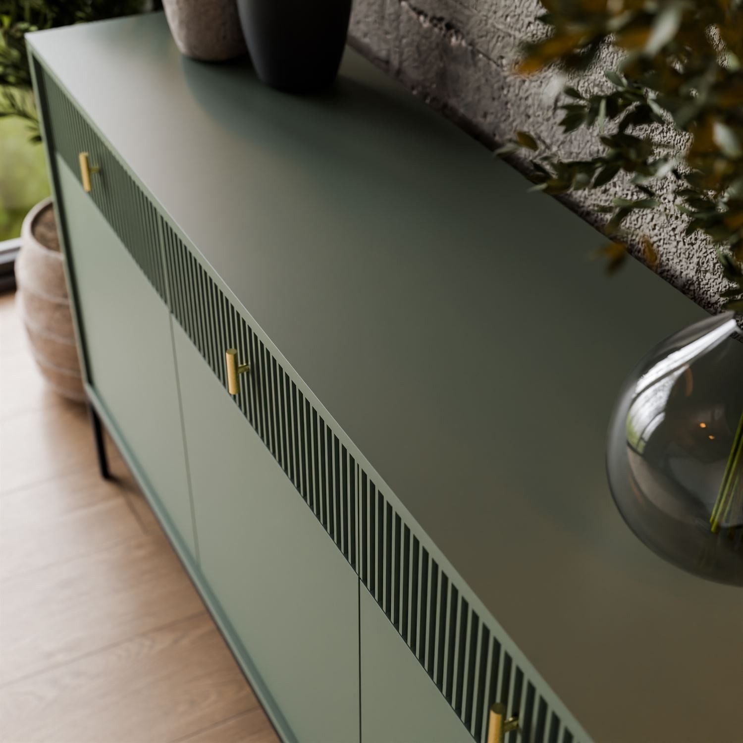 Lookway Kommode MIDNIGHT 3D3S mit drei Schubladen auf Gestell